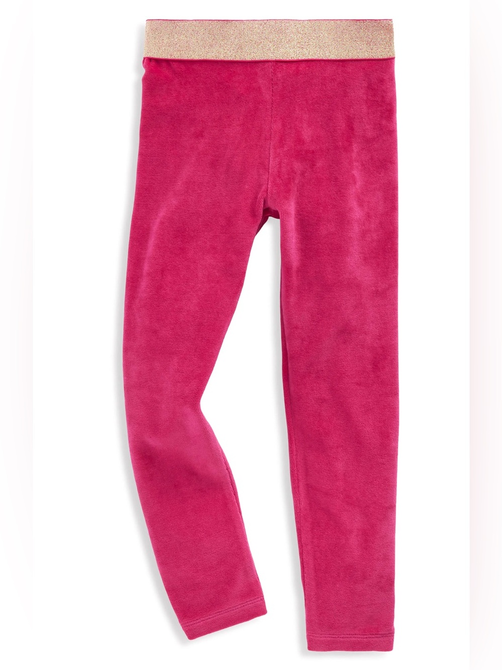 Mini Boden Gold Sparkle Waist Pink Velvet Leggings 5-6 Y